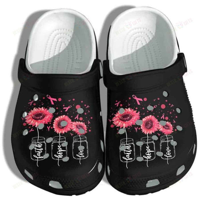 Faith Hope Love Sunflower Pinky Crocs Classic Clogs Shoes