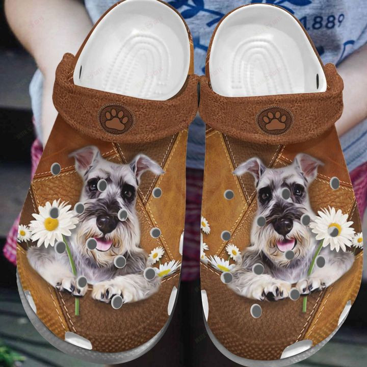 Schnauzer White Sole Daisy Schnauzer Crocs Classic Clogs Shoes