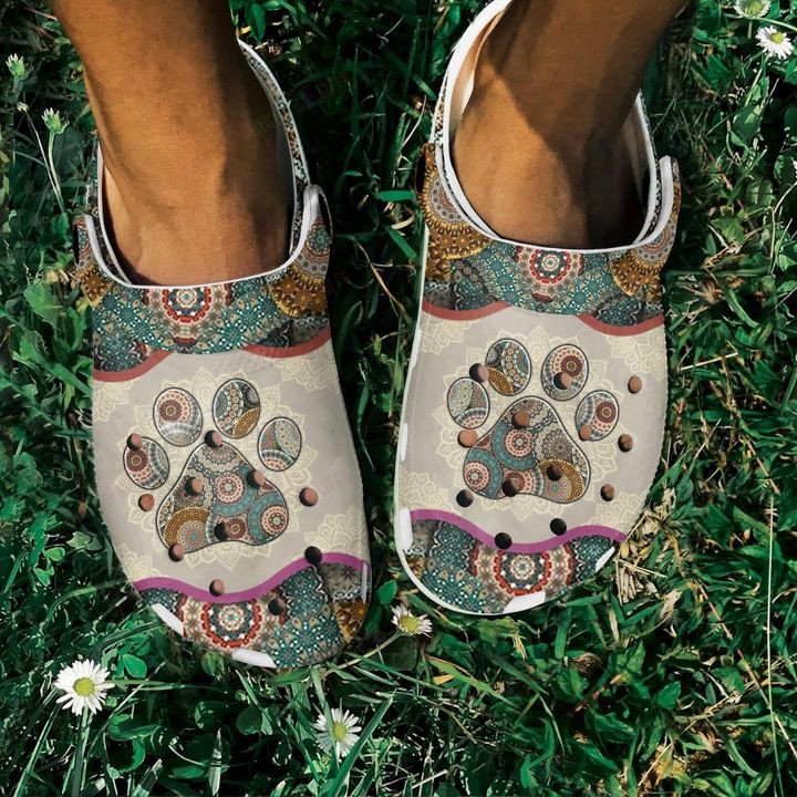 Mandala Dog Crocs Classic Clogs Shoes