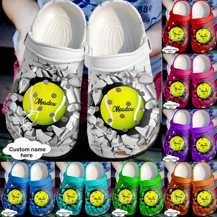 Personalized Tennis Broken Wall Crocs Classic Clogs Shoes