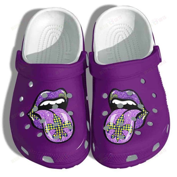 Purple Lip Crocs Classic Clogs Shoes