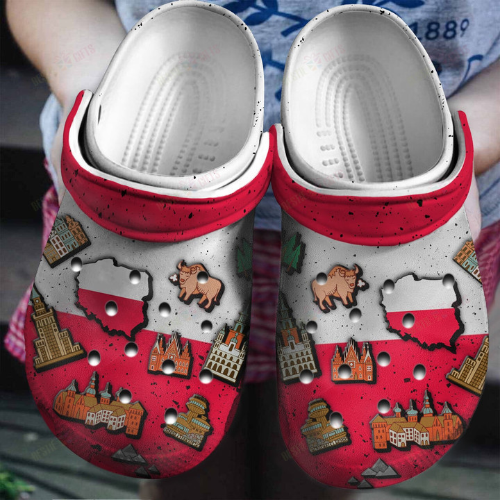 Poland Flag Symbol Crocs Classic Clogs Shoes