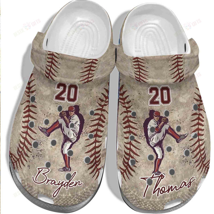 Pitcher Funny Baseball Crocs Classic Clogs Shoes