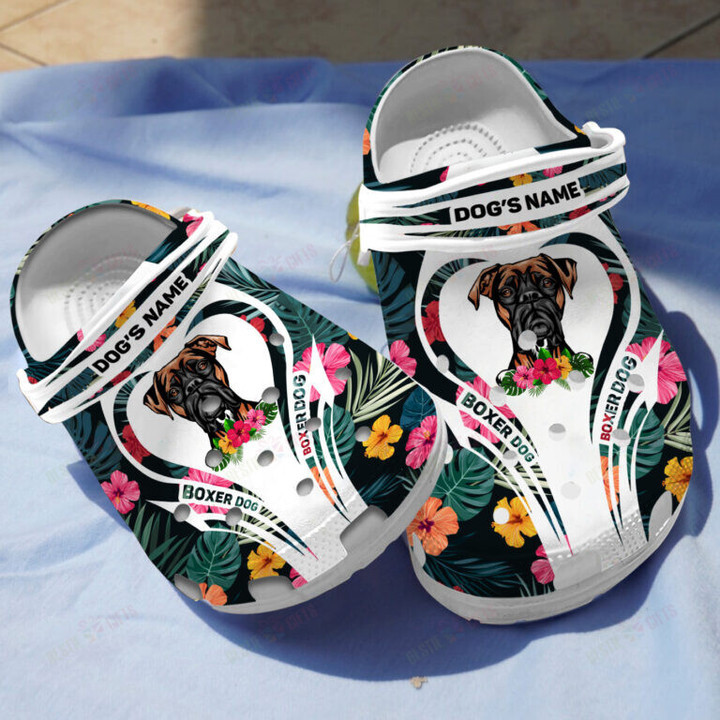 Personalized Boxer Dog Crocs Classic Clogs Shoes