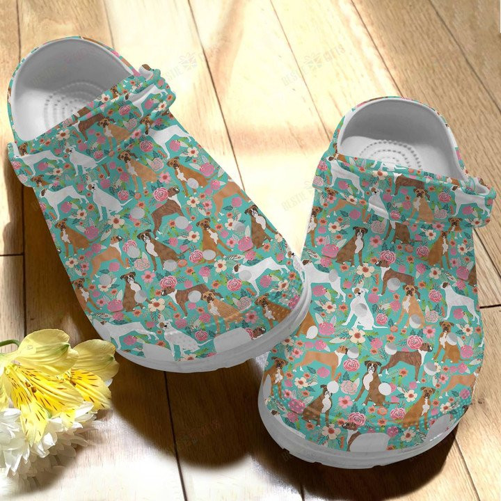 Floral Boxer Crocs Classic Clogs Shoes