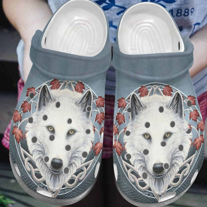 White Wolf Crocs Classic Clogs Shoes