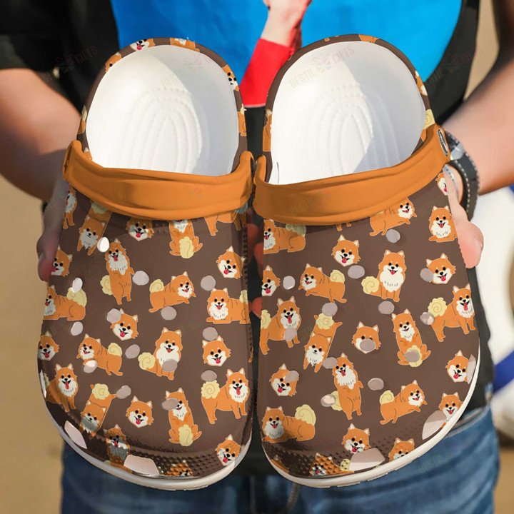 Pomeranian Pattern Crocs Classic Clogs Shoes