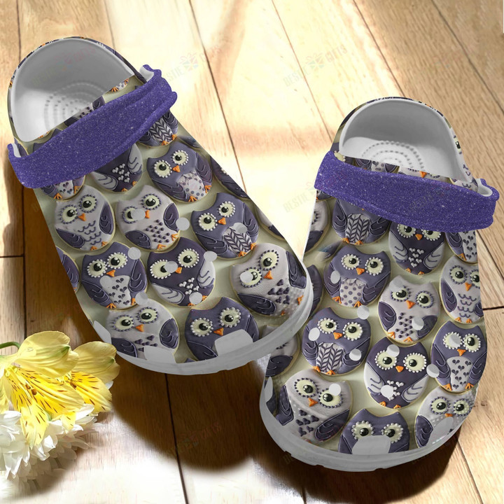 Purple Owls Crocs Classic Clogs Shoes