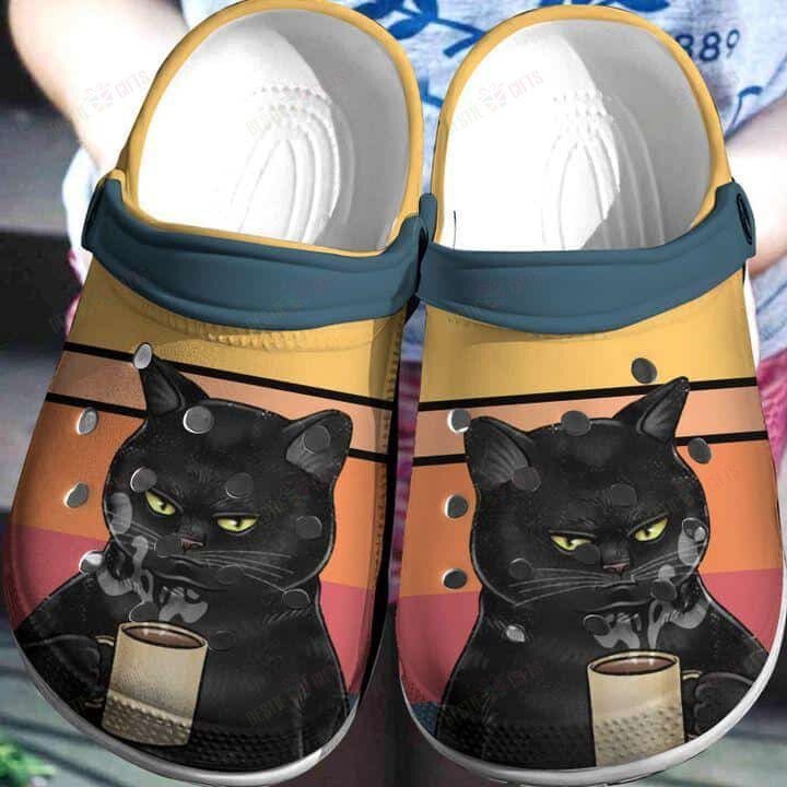 Coffee Cat Crocs Classic Clogs Shoes