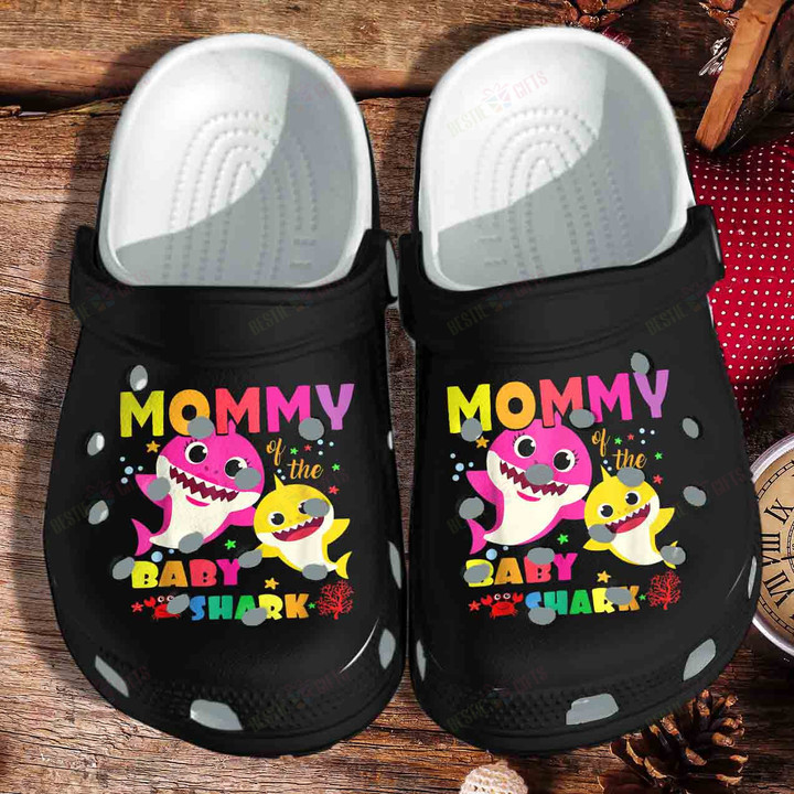 Mommy Shark And Baby Funny Shark Crocs Classic Clogs Shoes