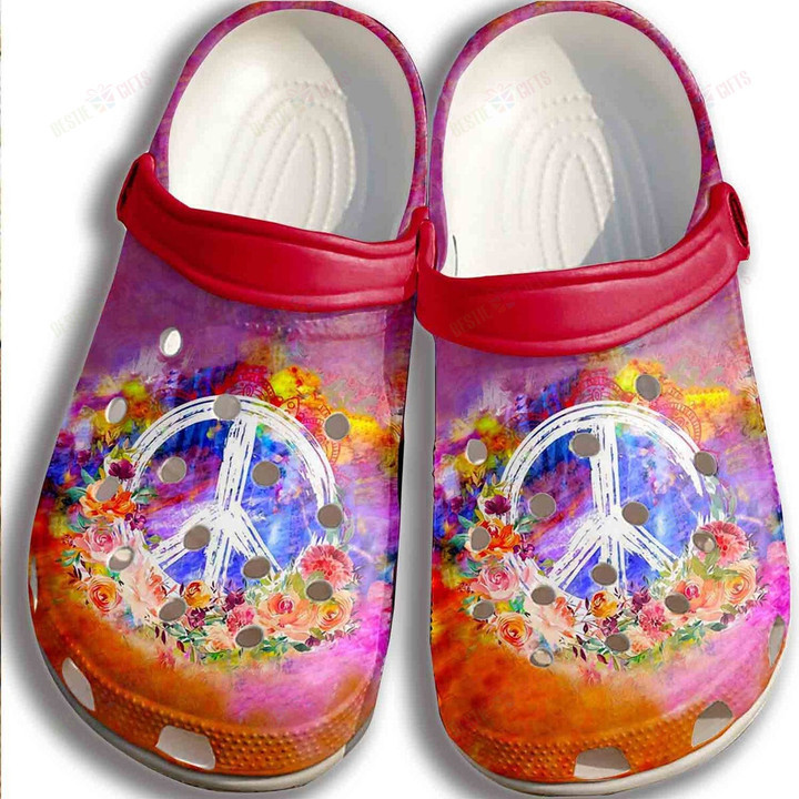 Hippie Peace Sign Symbol Crocs Classic Clogs Shoes