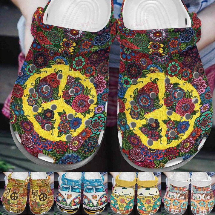 The Peace Sign Crocs Classic Clogs Shoes