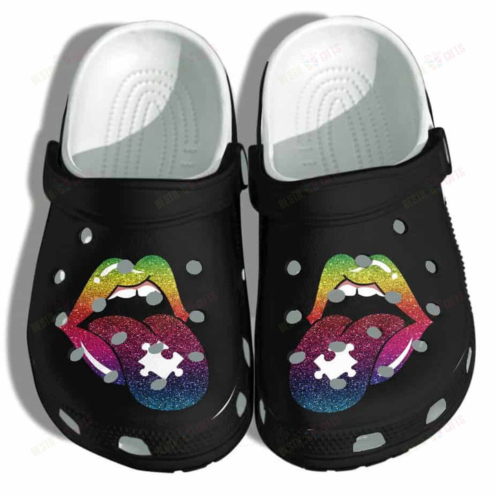 Lip Autism Awareness Merch Crocs Classic Clogs Shoes