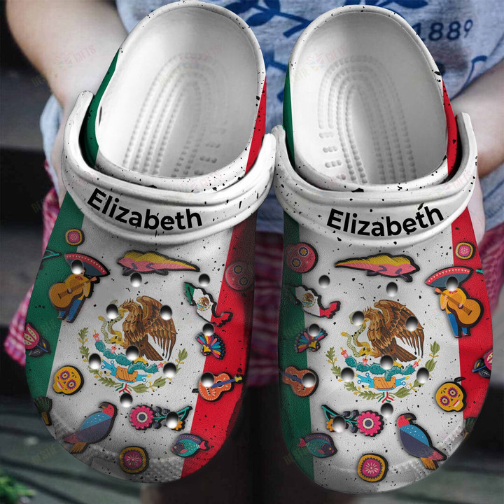 Personalized Mexico Flag Symbols Crocs Classic Clogs Shoes