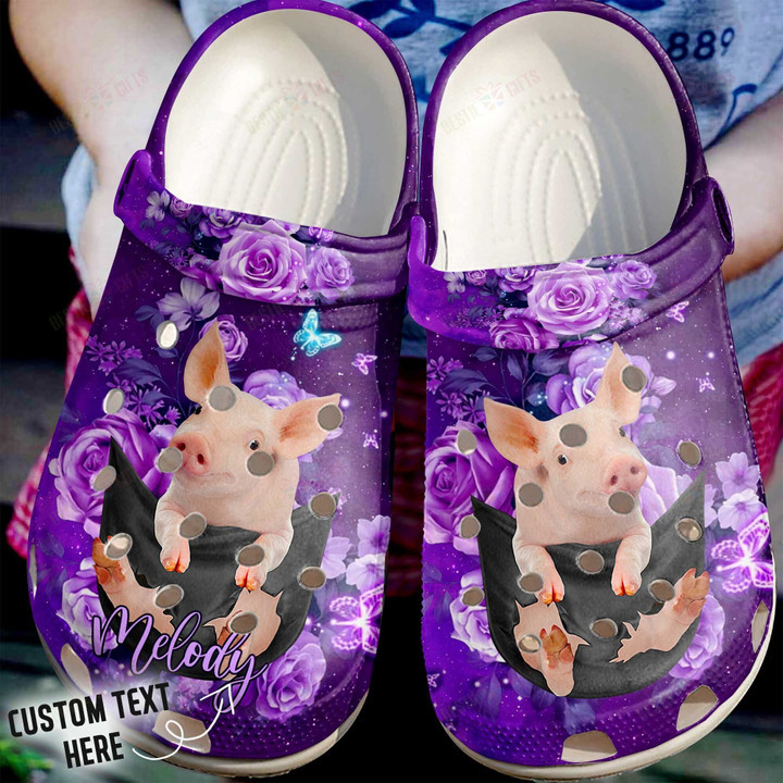 Personalized Pocket Pig Crocs Classic Clogs Shoes