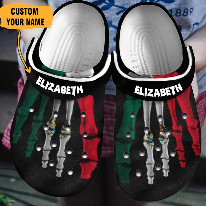 Personalized Mexican Foot Bones Crocs Classic Clogs Shoes