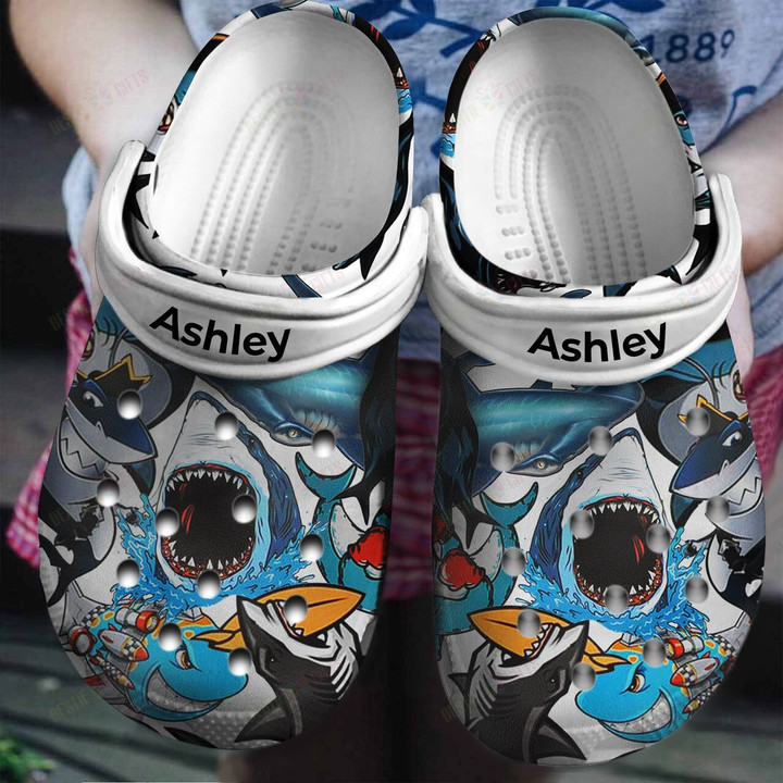 Personalized Shark Crocs Classic Clogs Shoes