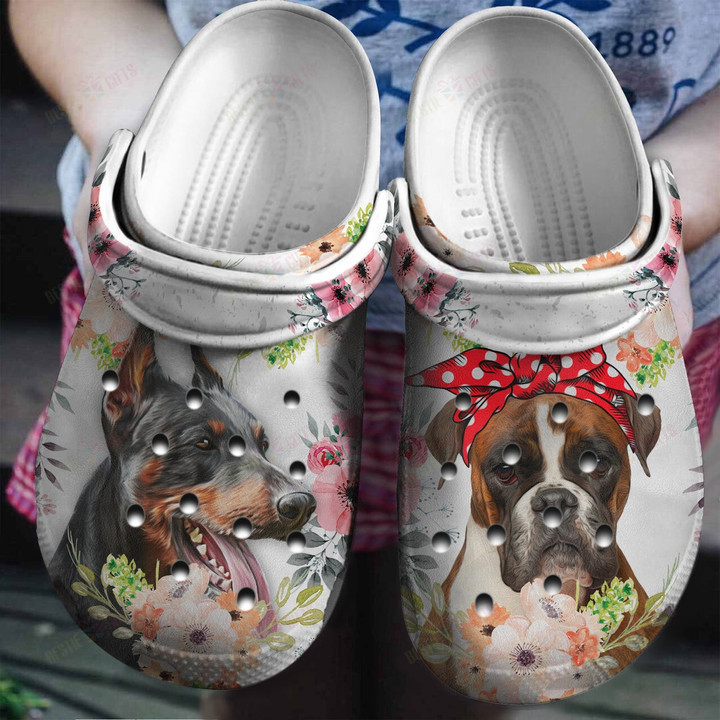 Dogs Flower Crocs Classic Clogs Shoes