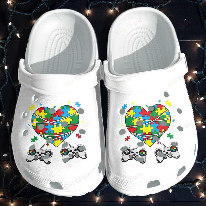 Puzzle Heart Autism Gamer Game For Autism Crocs Classic Clogs Shoes