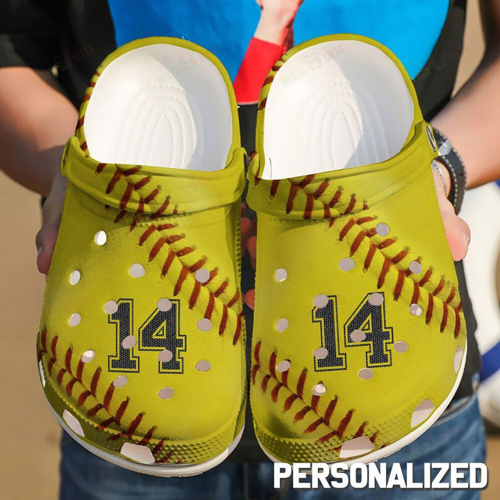 Personalized Softball Girl Crocs Classic Clogs Shoes