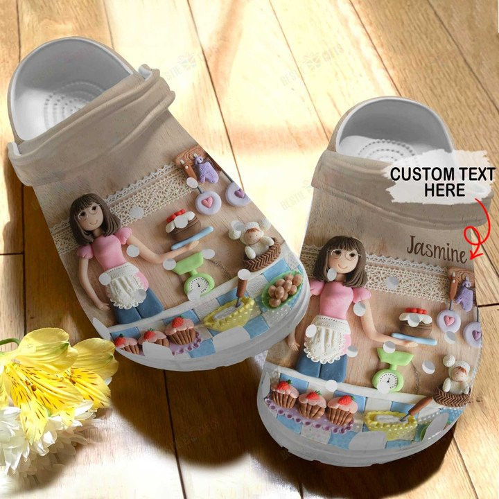 Personalized Baking Girl Crocs Classic Clogs Shoes