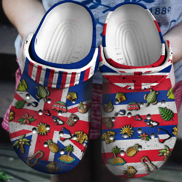 Hawaii Flag Symbol Crocs Classic Clogs Shoes