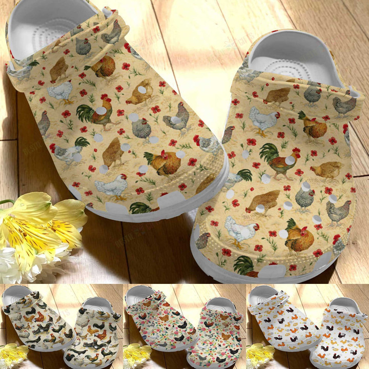 Vintage Chicken Collection Crocs Classic Clogs Shoes