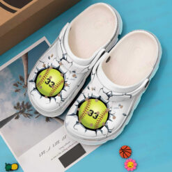 Personalized Softball Broken Wall Crocs Classic Clogs Shoes