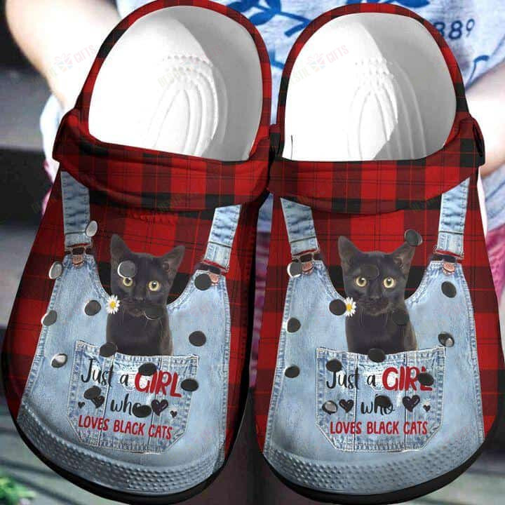 Black Cat Crocs Classic Clogs Shoes