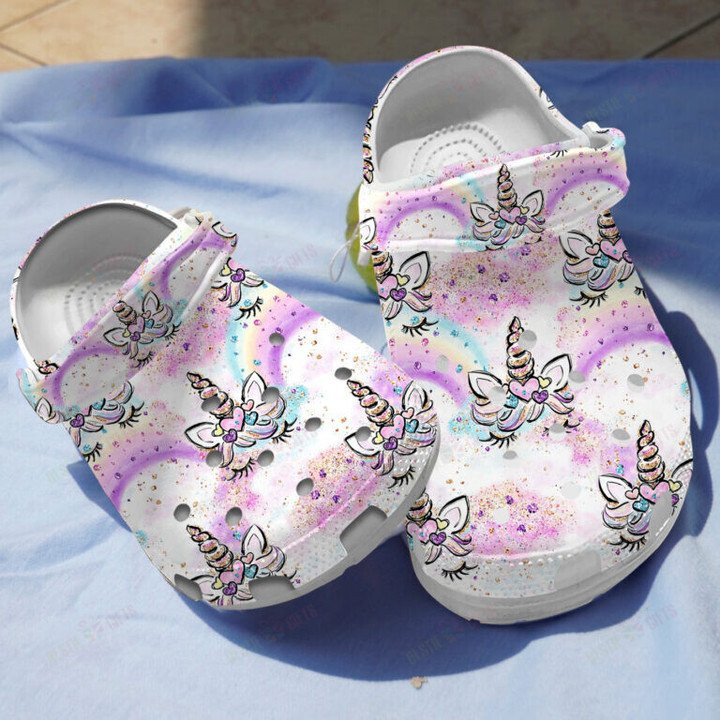 Rainbow Unicorn Crocs Classic Clogs Shoes