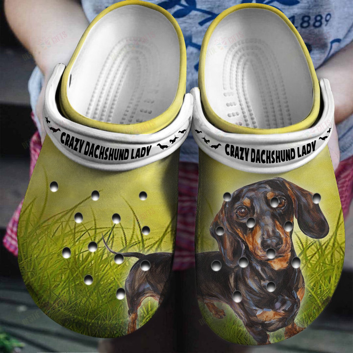 Crazy Dachshund Lady Gift For Dachshund Lovers Crocs Classic Clogs Shoes