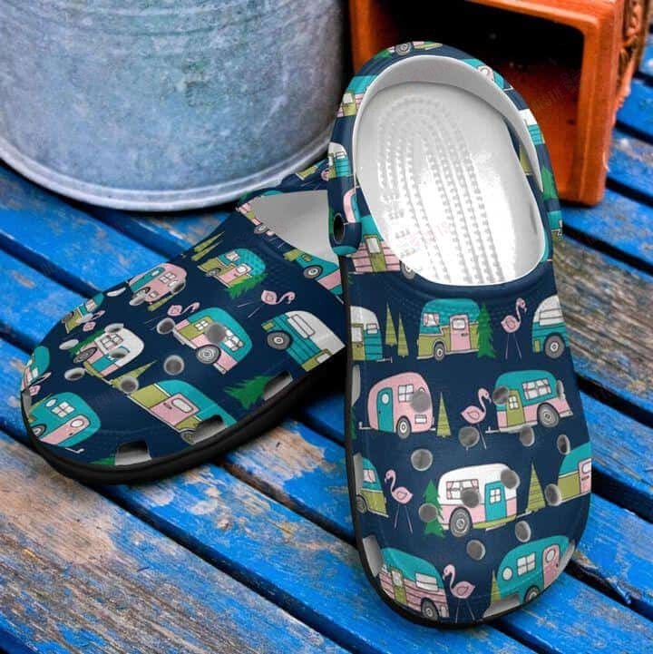 Camping Flamingo Crocs Classic Clogs Shoes