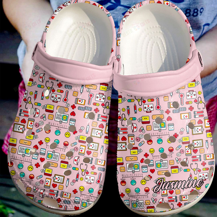 Personalized Proud Nurse Crocs Classic Clogs Shoes