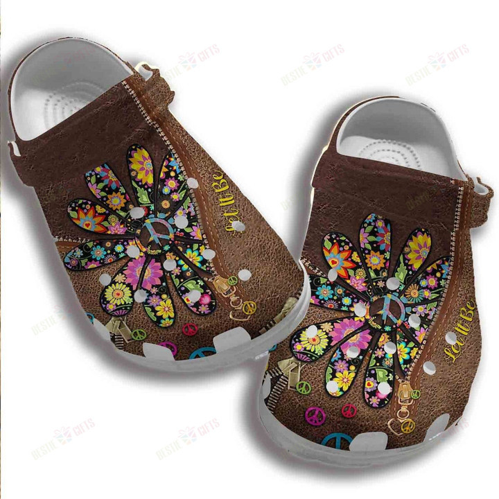 Peace Hippie Sunflower Crocs Classic Clogs Shoes