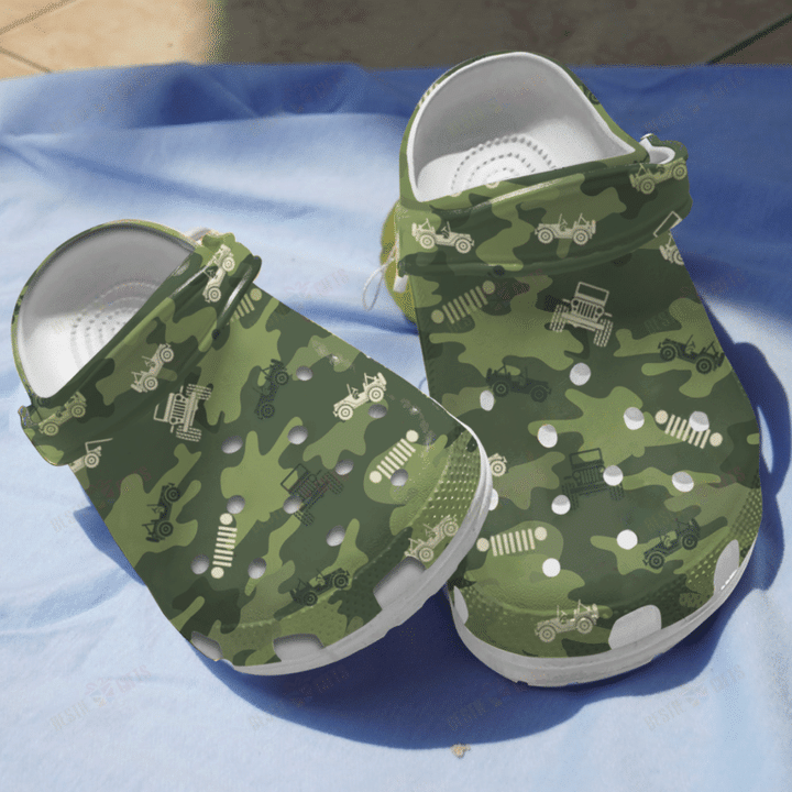 Camo Jeep Crocs Classic Clogs Shoes