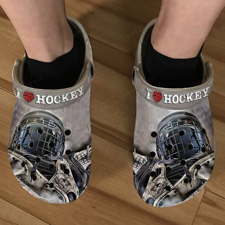 I Love Hockey Crocs Classic Clogs Shoes