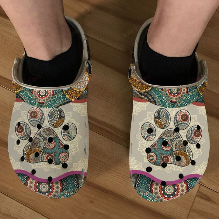 Mandala Dog Crocs Classic Clogs Shoes