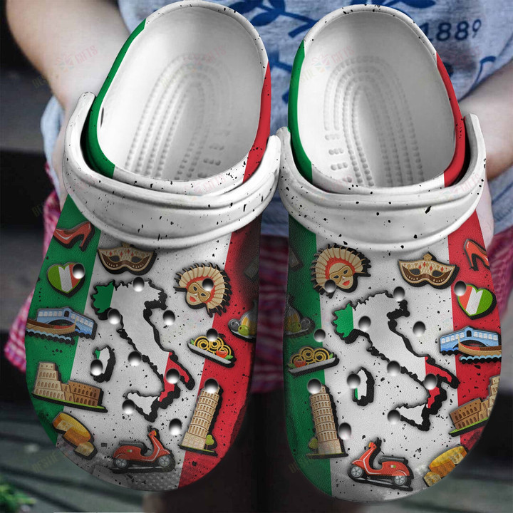 Italy Flag Symbol Crocs Classic Clogs Shoes