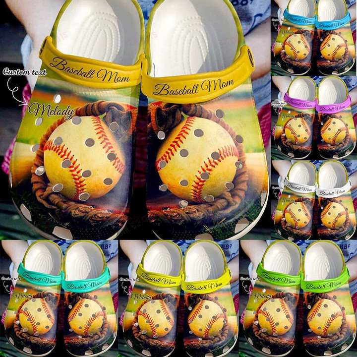 Personalized Baseball Mom Crocs Classic Clogs Shoes