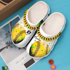 Personalized I Love Softball Crocs Classic Clogs Shoes