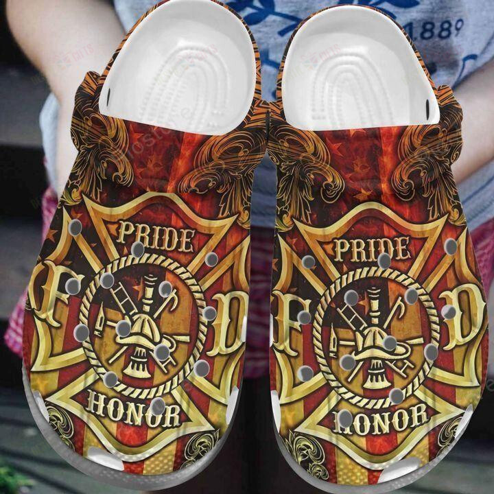 Pride Honor Fireman Firefighter Crocs Classic Clogs Shoes