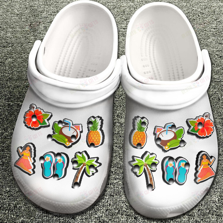 Hawaii With Symbols Crocs Classic Clogs Shoes