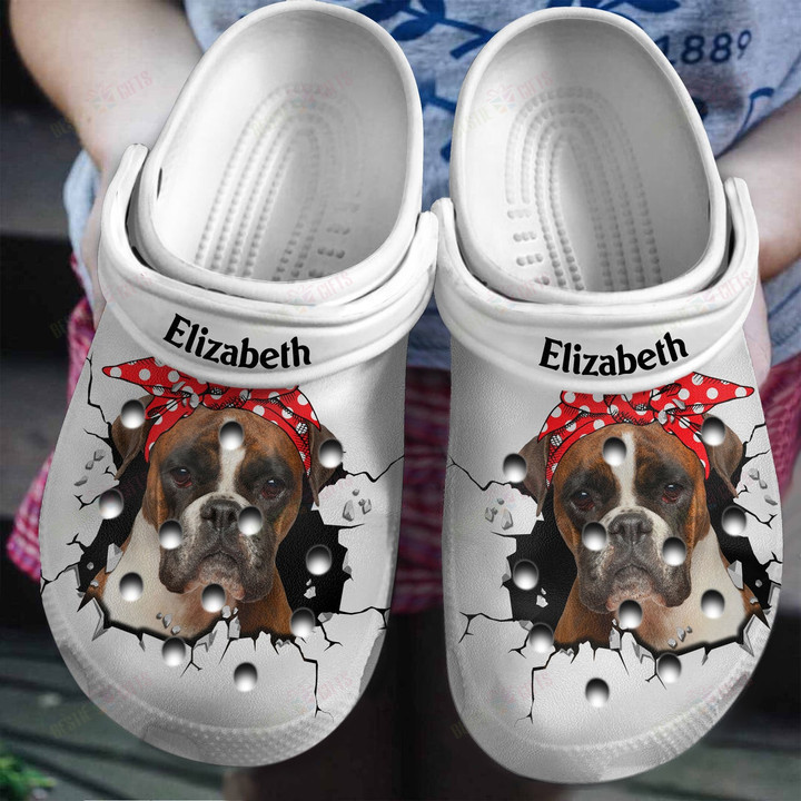 Personalized Boxer Mom Crocs Classic Clogs Shoes