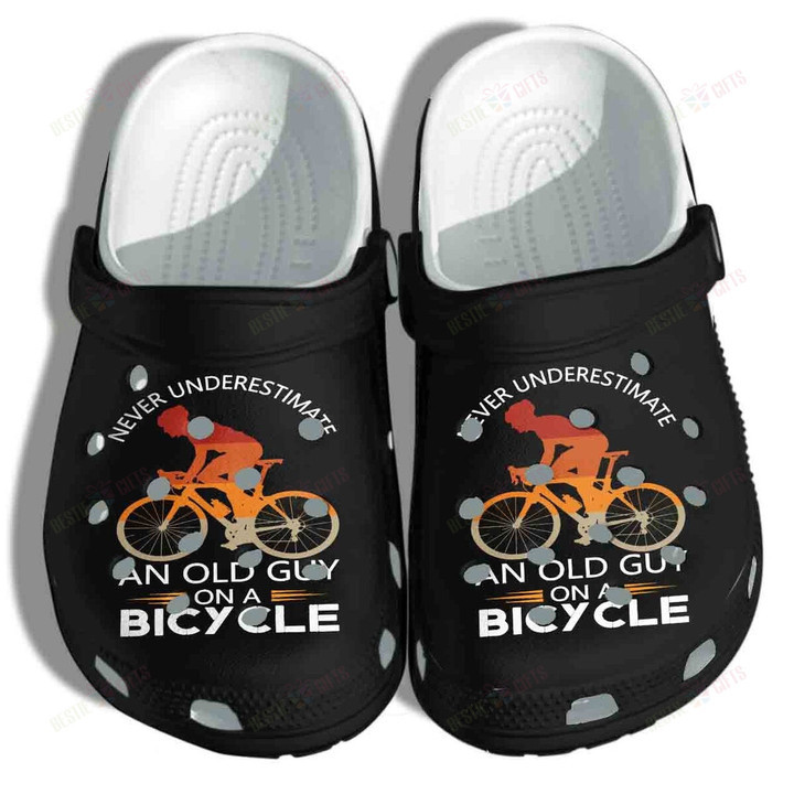 Old Guy On A Bicycle Never Underestimeate Crocs Classic Clogs Shoes