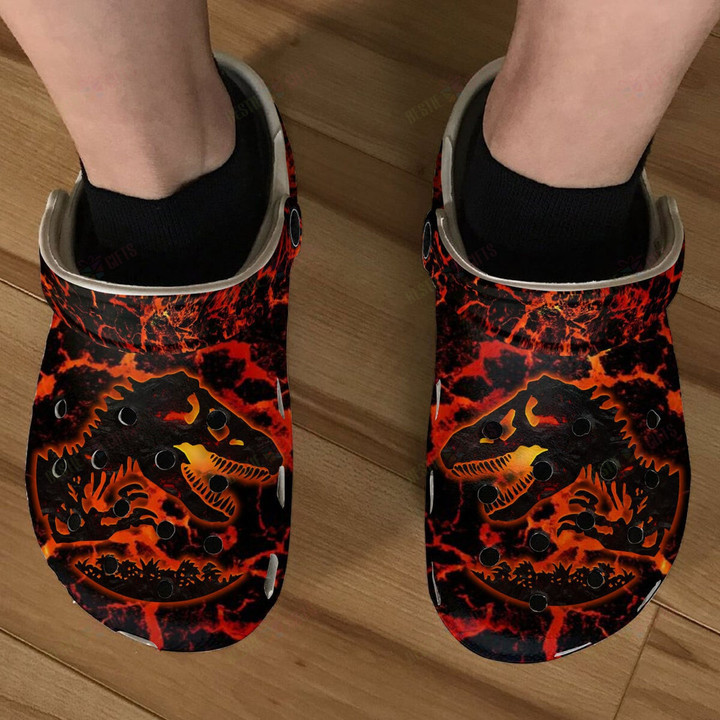 Dinosaurs Fire Art Crocs Classic Clogs Shoes