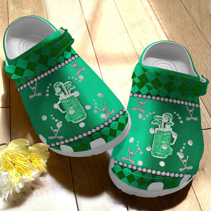 Sparkle Golf Crocs Classic Clogs Shoes