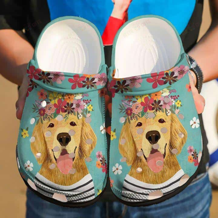 Golden Retriever Crocs Classic Clogs Shoes