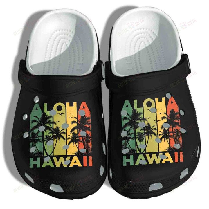 Aloha Hawaii Coconut Tree Crocs Classic Clogs Shoes