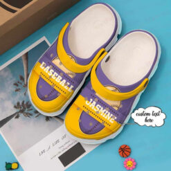 Personalized Purple Baseball Ball Crocs Classic Clogs Shoes