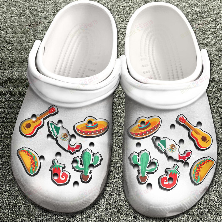 Mexico With Symbols Crocs Classic Clogs Shoes